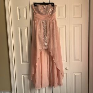 EUC • Lt Pink • Strapless Mini Sequin HiLo Dress